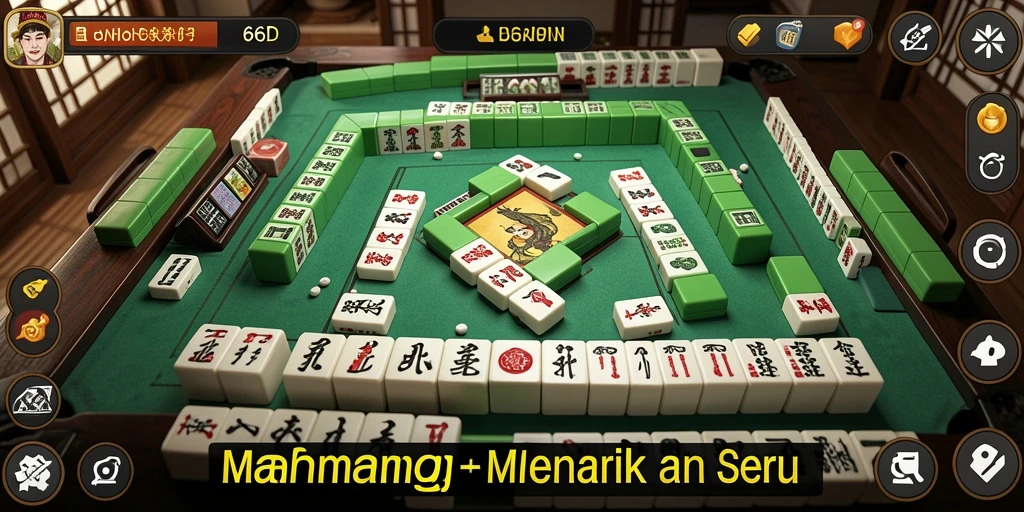 Tampilan gameplay menarik dari 66D dalam permainan Mahjong.