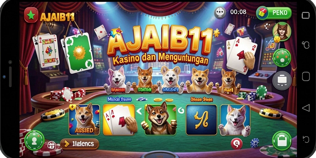 Screenshot gameplay AJAIB11 menampilkan kegembiraan permainan Kasino.