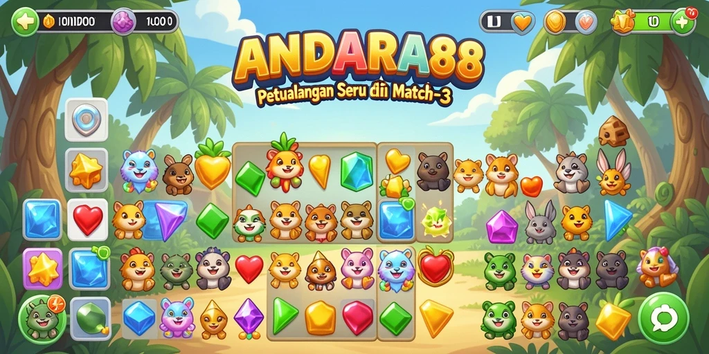 Gameplay seru dan mengasyikkan di ANDARA88, menjadikan pengalaman Match-3 yang menyenangkan.