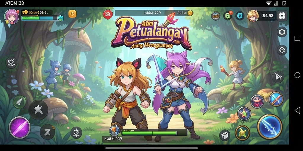 Tampilan gameplay dinamis dari ATOM138 yang penuh aksi.