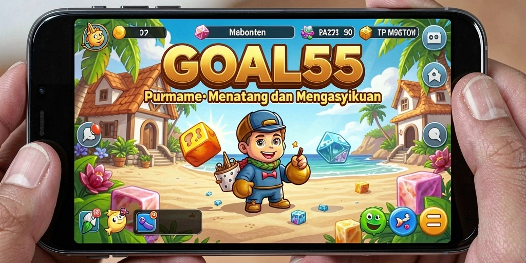 Screenshot GOAL55 menampilkan level permainan dengan grafik menarik dan teka-teki menantang.