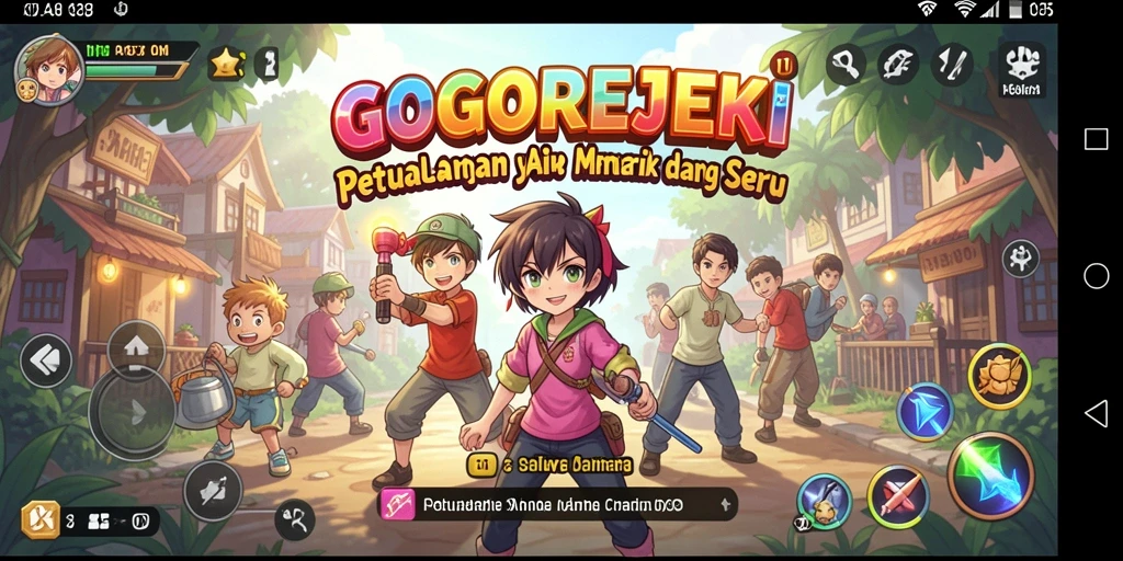 Screenshot gameplay GOGOREJEKI yang menampilkan aksi seru karakter Anime.