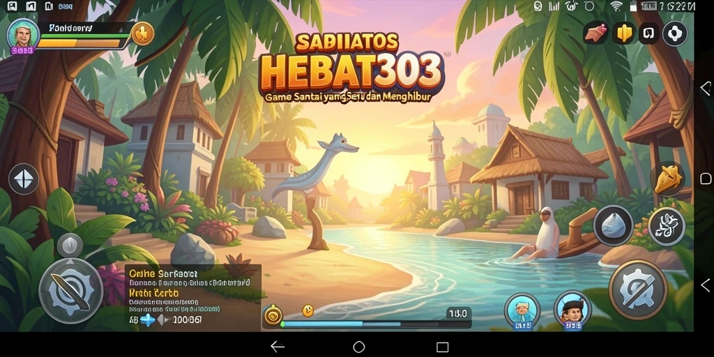 Screenshot utama HEBAT303 menunjukkan aksi gameplay yang seru dan penuh warna.