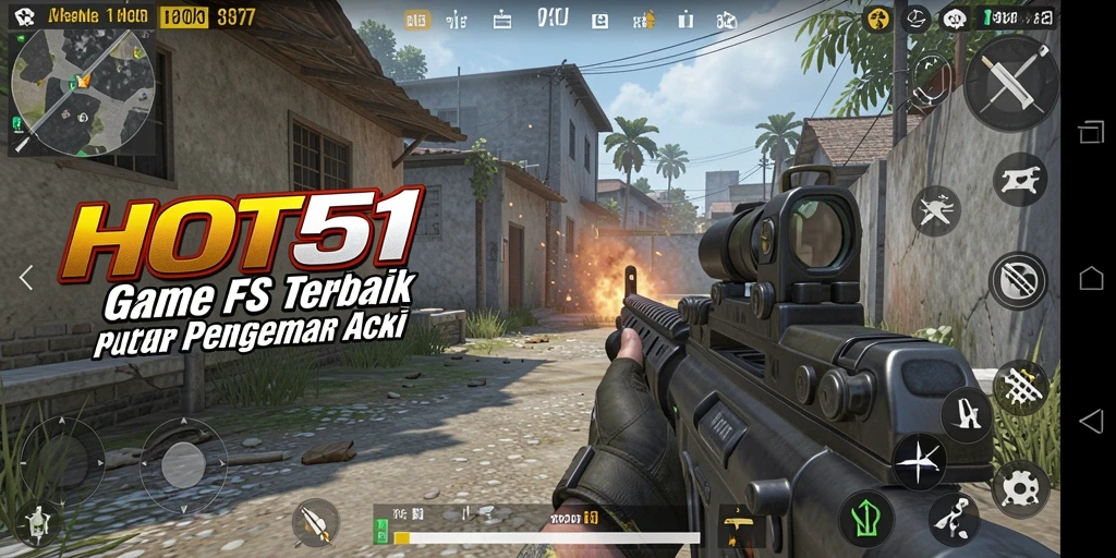Tangkapan layar gameplay HOT51 menampilkan aksi tembak-menembak yang mendebarkan.