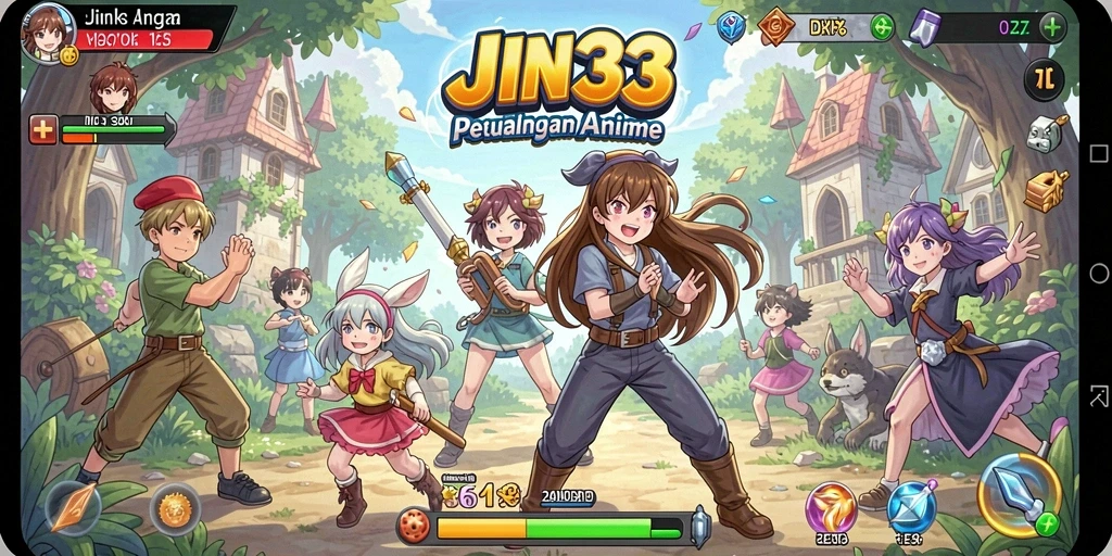 Screenshot gameplay JIN33 menunjukkan aksi seru dalam dunia Anime.