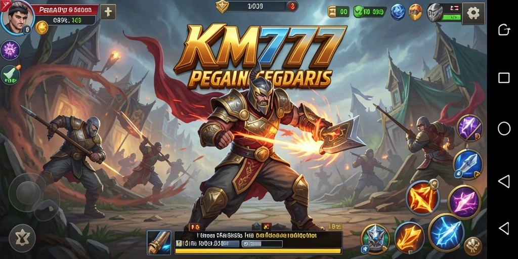 Tampilan menakjubkan dari gameplay KM777 dalam pertarungan seru.