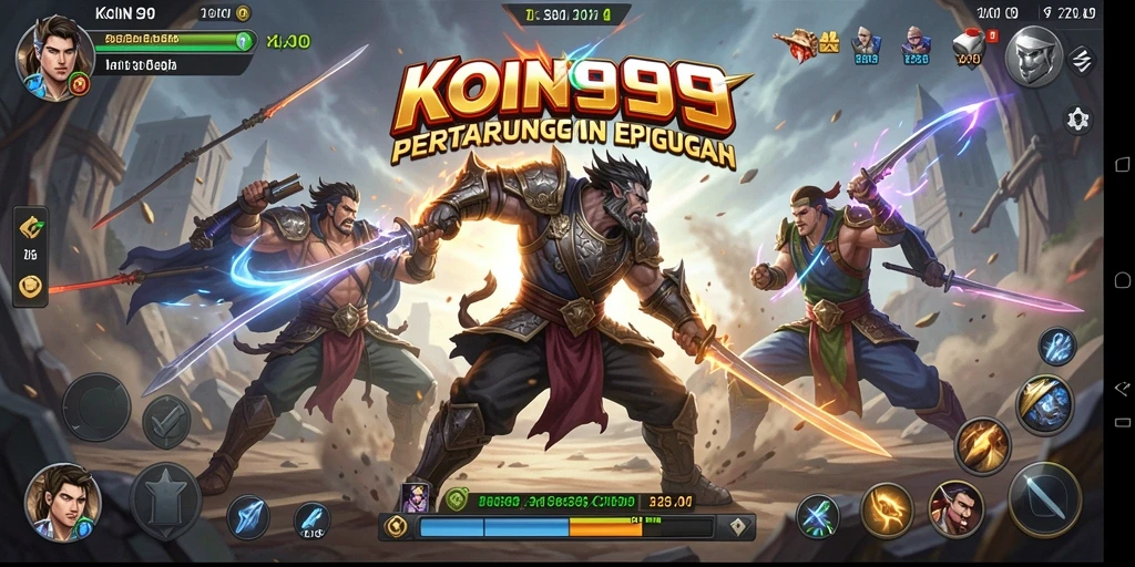 Gameplay KOIN99 yang seru dalam pertarungan satu lawan satu.