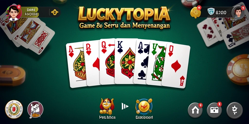 Tampilan gameplay seru LUCKYTOPIA dengan pemain yang bersaing.