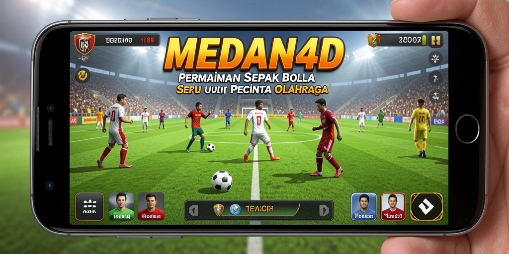 Tampilan gameplay MEDAN4D yang menarik dengan aksi sepak bola seru.