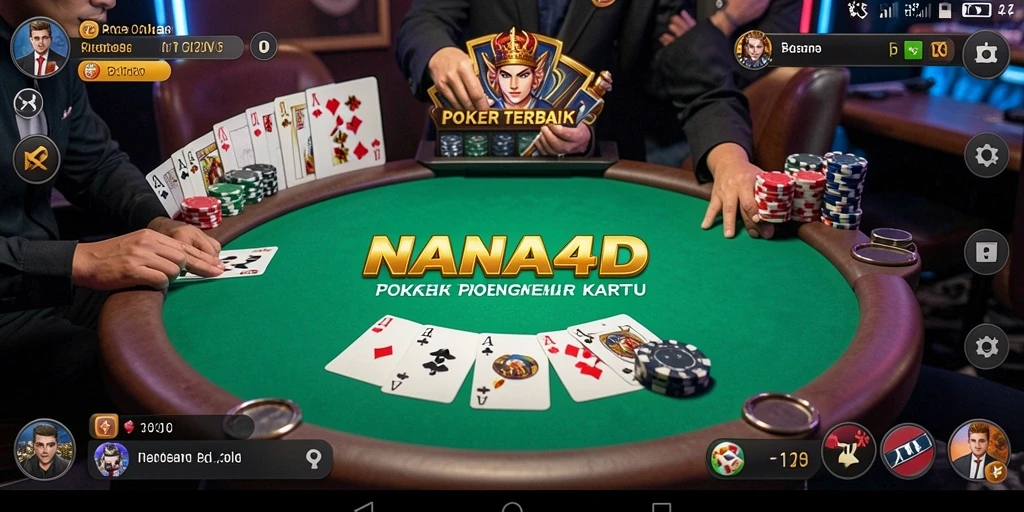 Tampilan gameplay seru dalam NANA4D dengan suasana poker yang menegangkan.