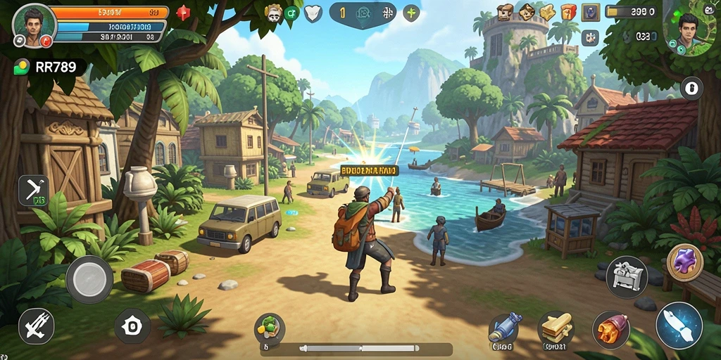 Screenshot gameplay RR789 menampilkan karakter dalam dunia simulasi yang interaktif.