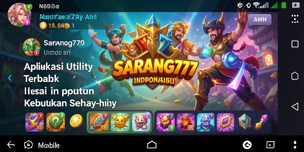 Tampilan antarmuka aplikasi SARANG777 yang intuitif dan mudah digunakan.
