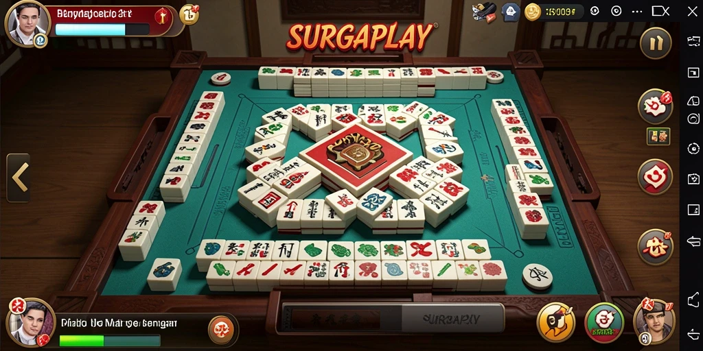 Tangkapan layar utama SURGAPLAY menampilkan gameplay Mahjong yang menarik dan interaktif.